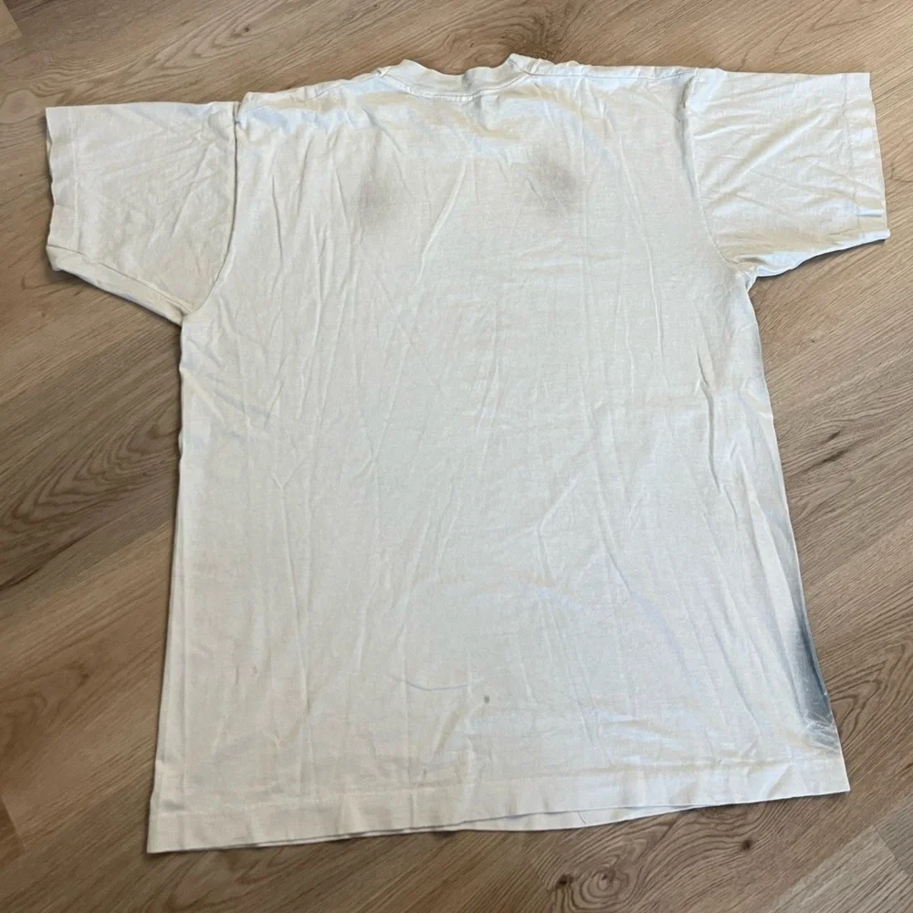 Vintage Single Stitch Mickey Mouse AOP Fish Fishing Tee Large Unisex